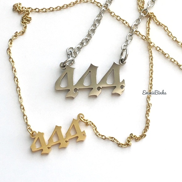 💥3for$28 New Angel Number 444 Numerology Minimalist Stainless Steel Necklace - Picture 1 of 11